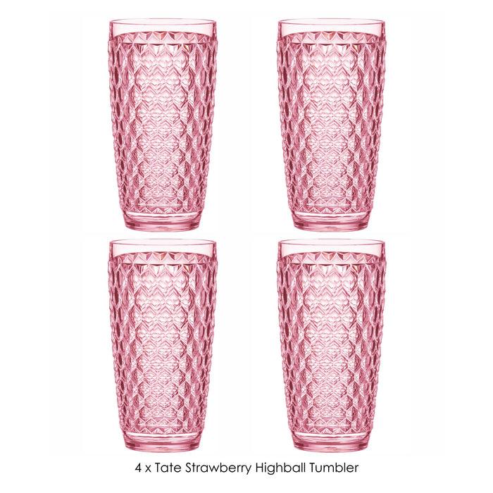 ladelle Tate Strawberry Highball Tumbler - Set of 4