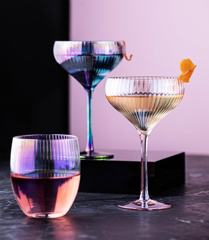 Ladelle Thalia Black Pearl 2pk Cocktail Glass