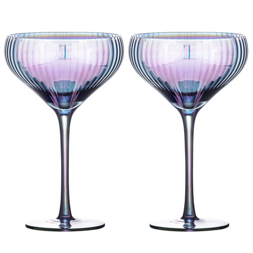 ladelle Thalia Black Pearl 2pk Cocktail Glass