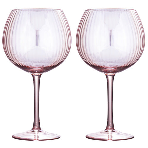 ladelle Thalia Pink Quartz 2pk Gin Glass