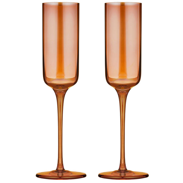 ladelle Verity Amber 2pk Champagne Glass