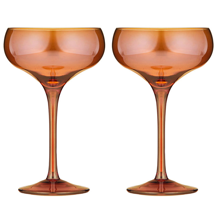 ladelle Verity Amber 2pk Coupe Glass