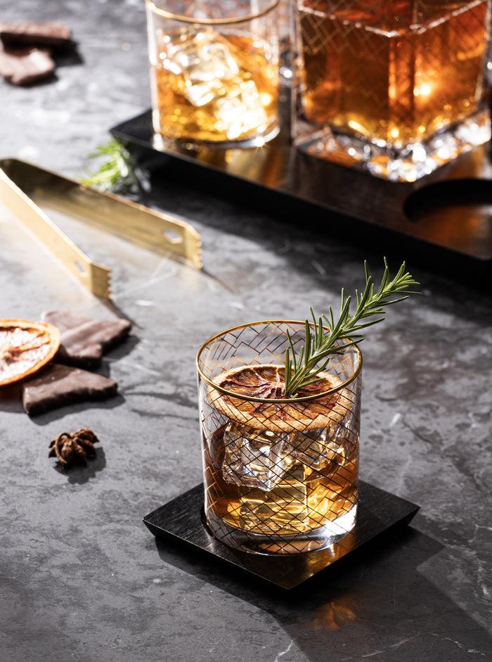 Ladelle Winston 4pk Whisky Glass & Coaster Set