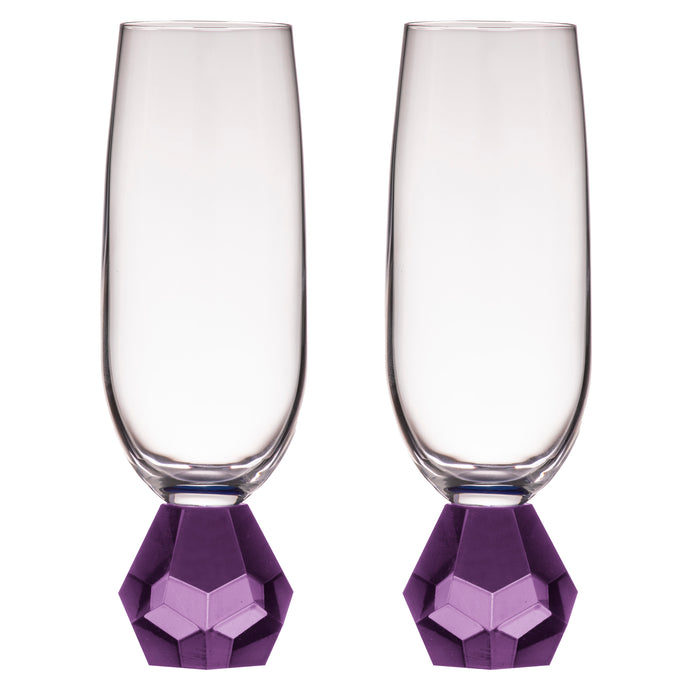ladelle Zhara Amethyst 2pk Champagne Glass