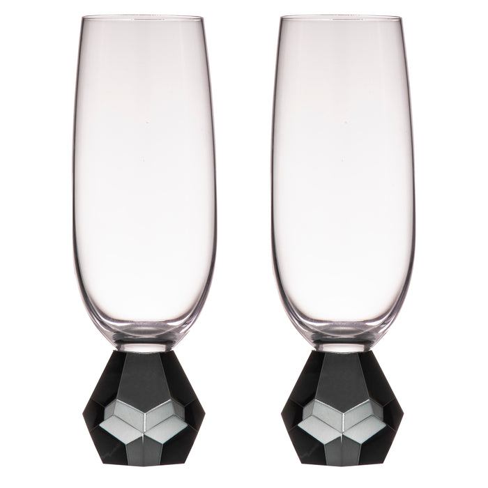 ladelle Zhara Onyx 2pk Champagne Glass