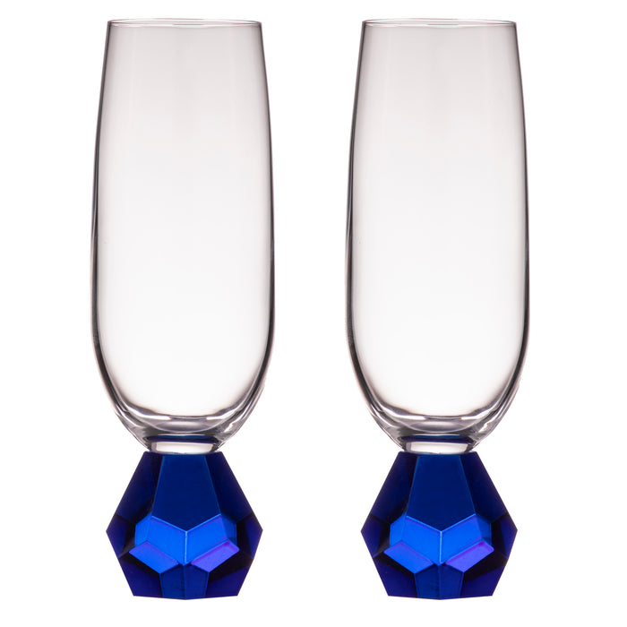 ladelle Zhara Sapphire 2pk Champagne Glass
