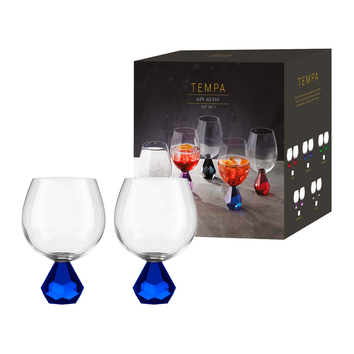 Ladelle Zhara Sapphire 2pk Gin Glass