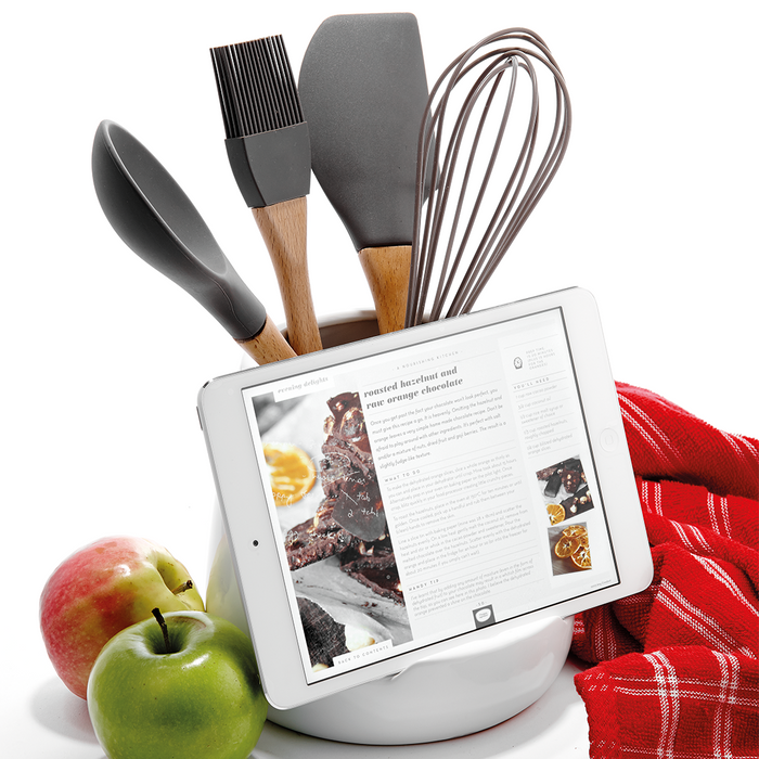 Ladelle Oliver Red Gloss Utensil Holder & Tablet Stand