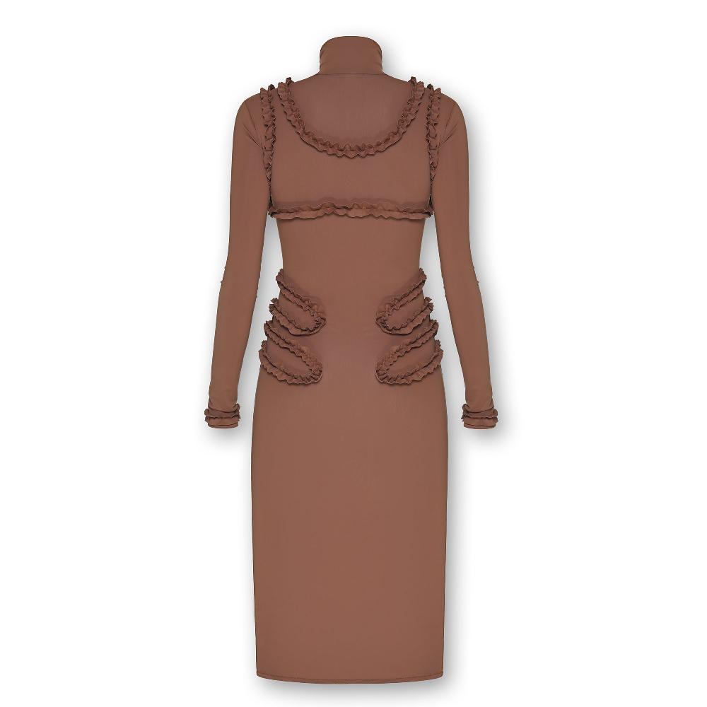 Lado Bokuchava 1750 TURTLENECK DRESS Dresses Almond