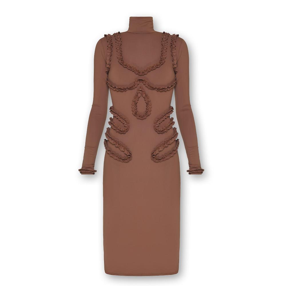 lado bokuchava 1750 TURTLENECK DRESS Dresses Almond
