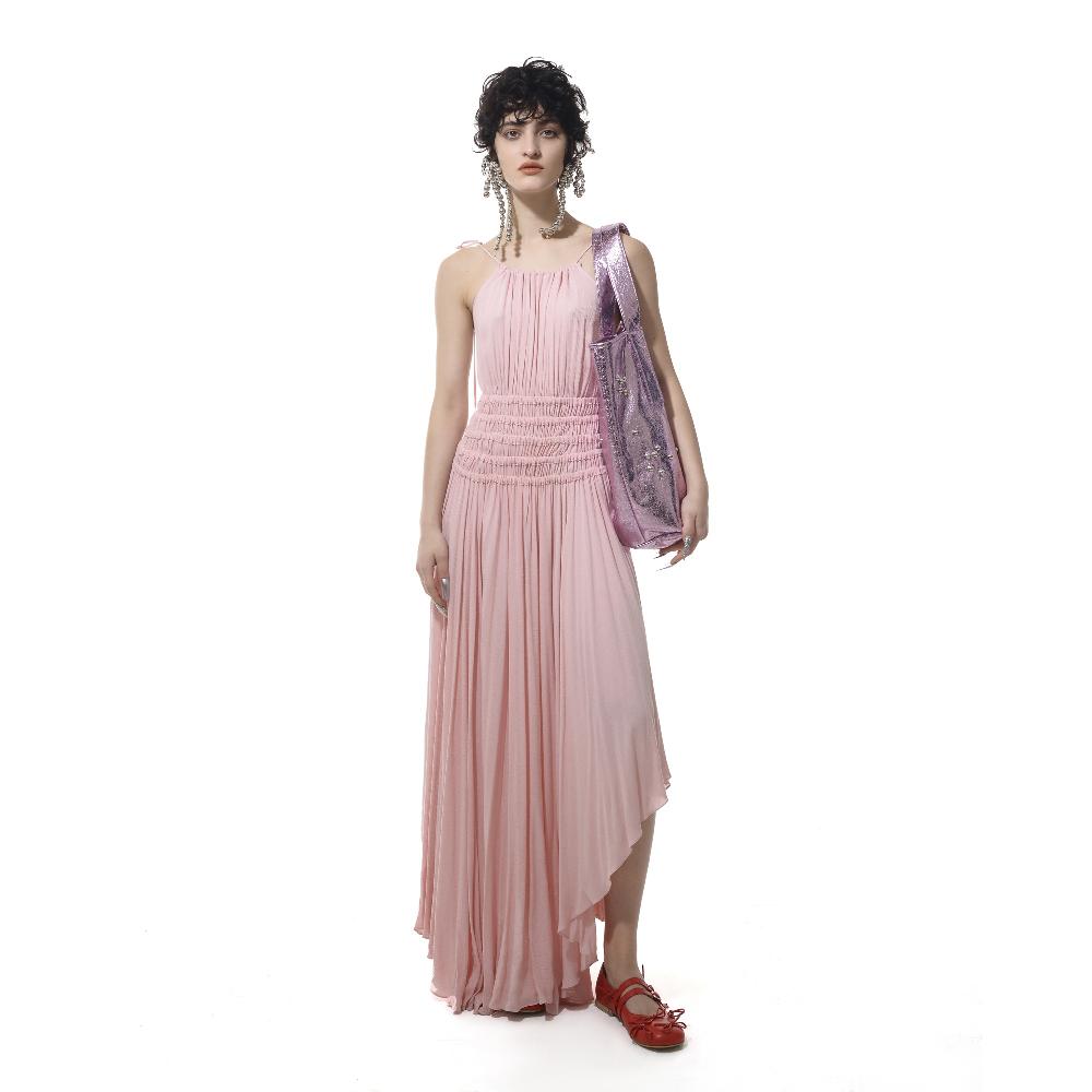 Lado Bokuchava ASYMMETRIC RUCHED DRESS SAMPLE SALE Pink