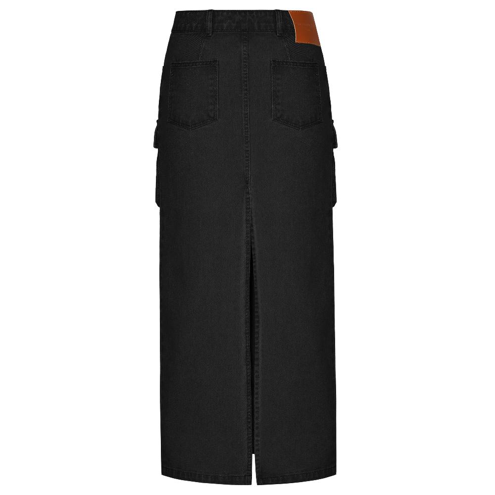 Lado Bokuchava CARGO DENIM SKIRT SAMPLE SALE Charcoal