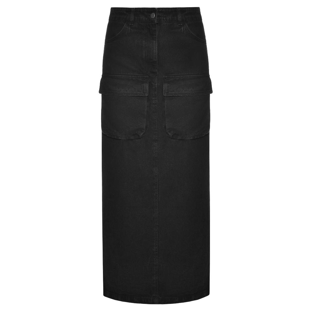 lado bokuchava CARGO DENIM SKIRT SAMPLE SALE Charcoal
