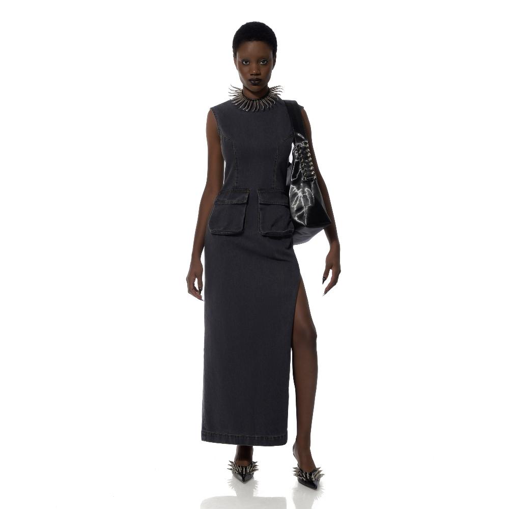Lado Bokuchava CARGO MAXI DRESS SAMPLE SALE Charcoal