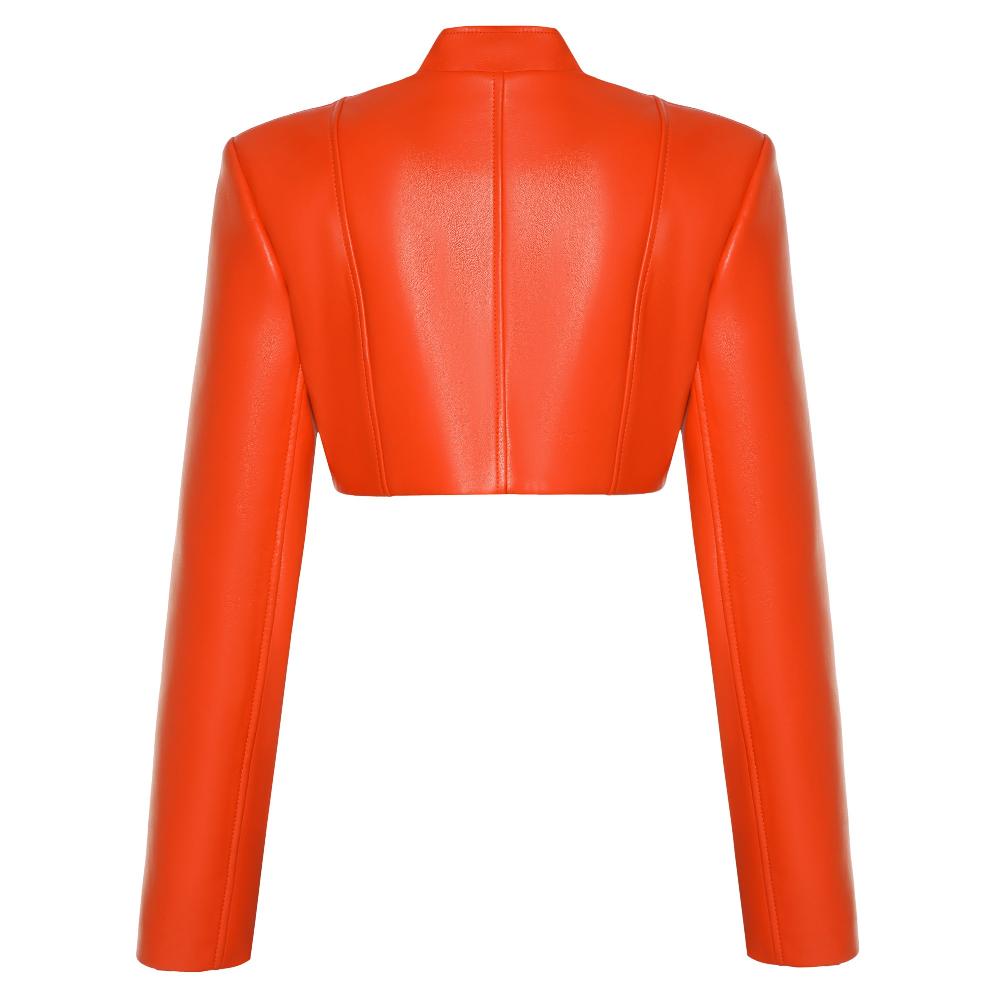 Lado Bokuchava CROP SHIBARI BLAZER SAMPLE SALE Blood Orange