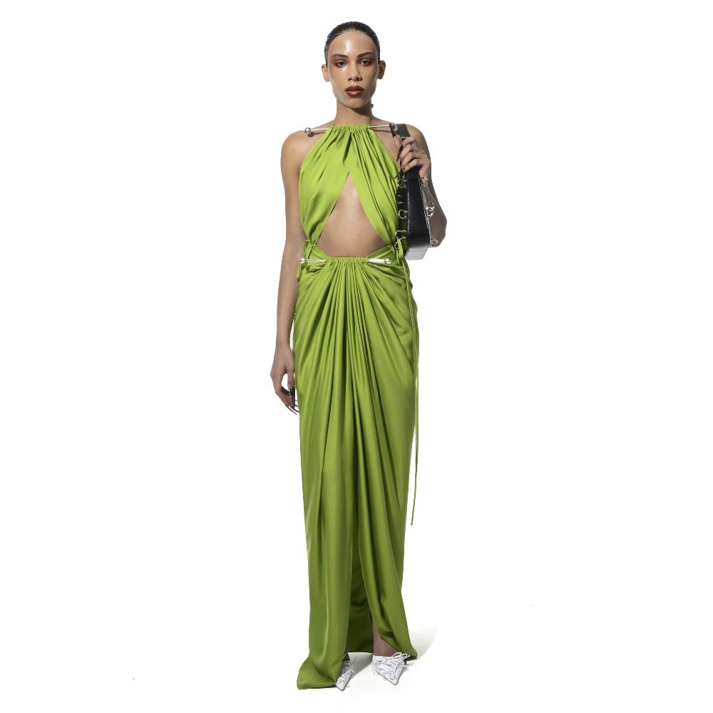 Lado Bokuchava CURTAIN DRESS SAMPLE SALE Lime Green