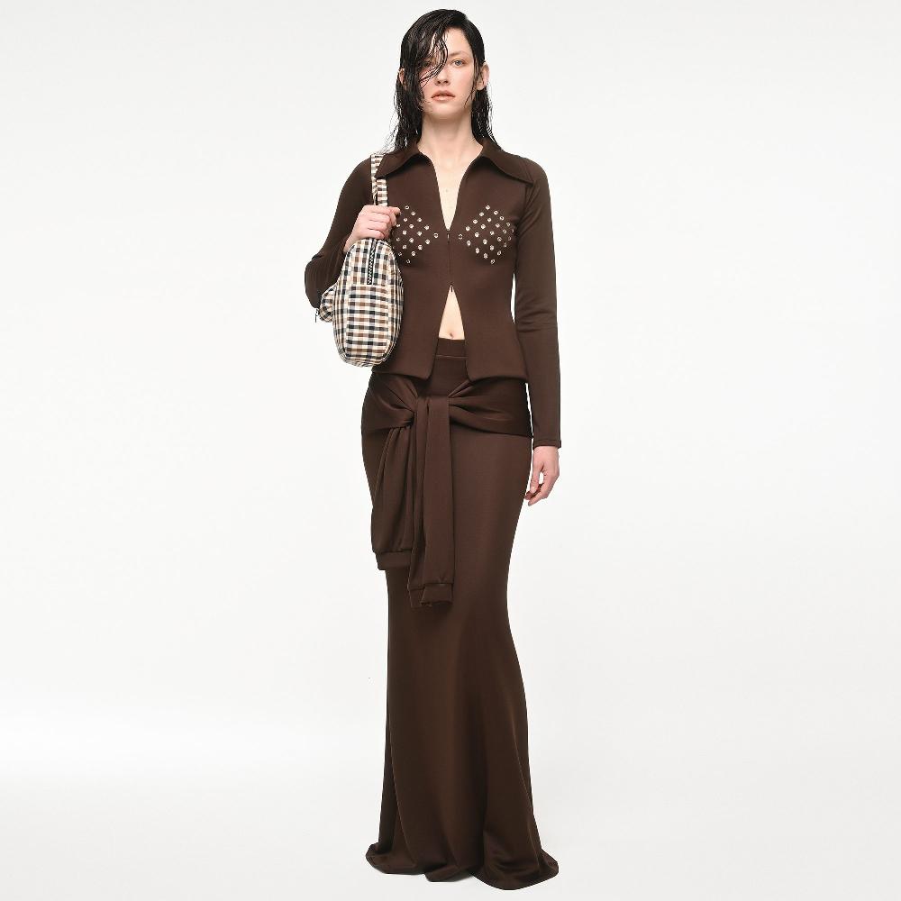 Lado Bokuchava DAME TOLUS SKIRT Skirt Chocolate Brown