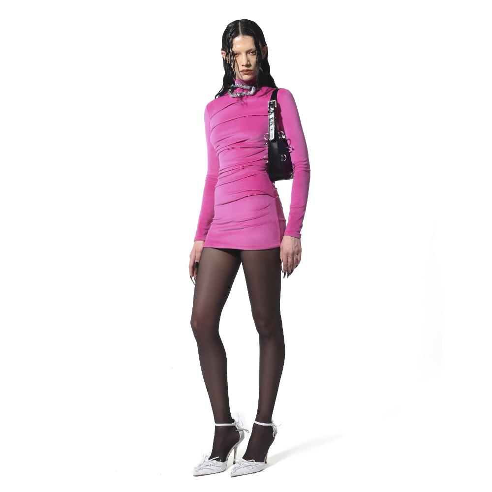 Lado Bokuchava FLAME MINI DRESS SAMPLE SALE Hot Pink