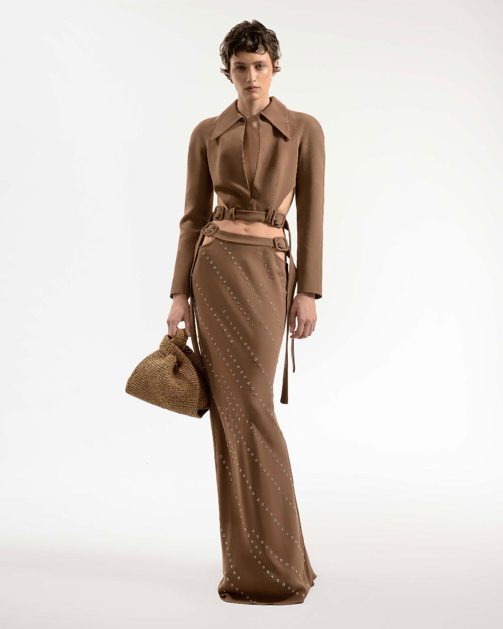 Lado Bokuchava GENESIS MAXI SKIRT SAMPLE SALE Taupe