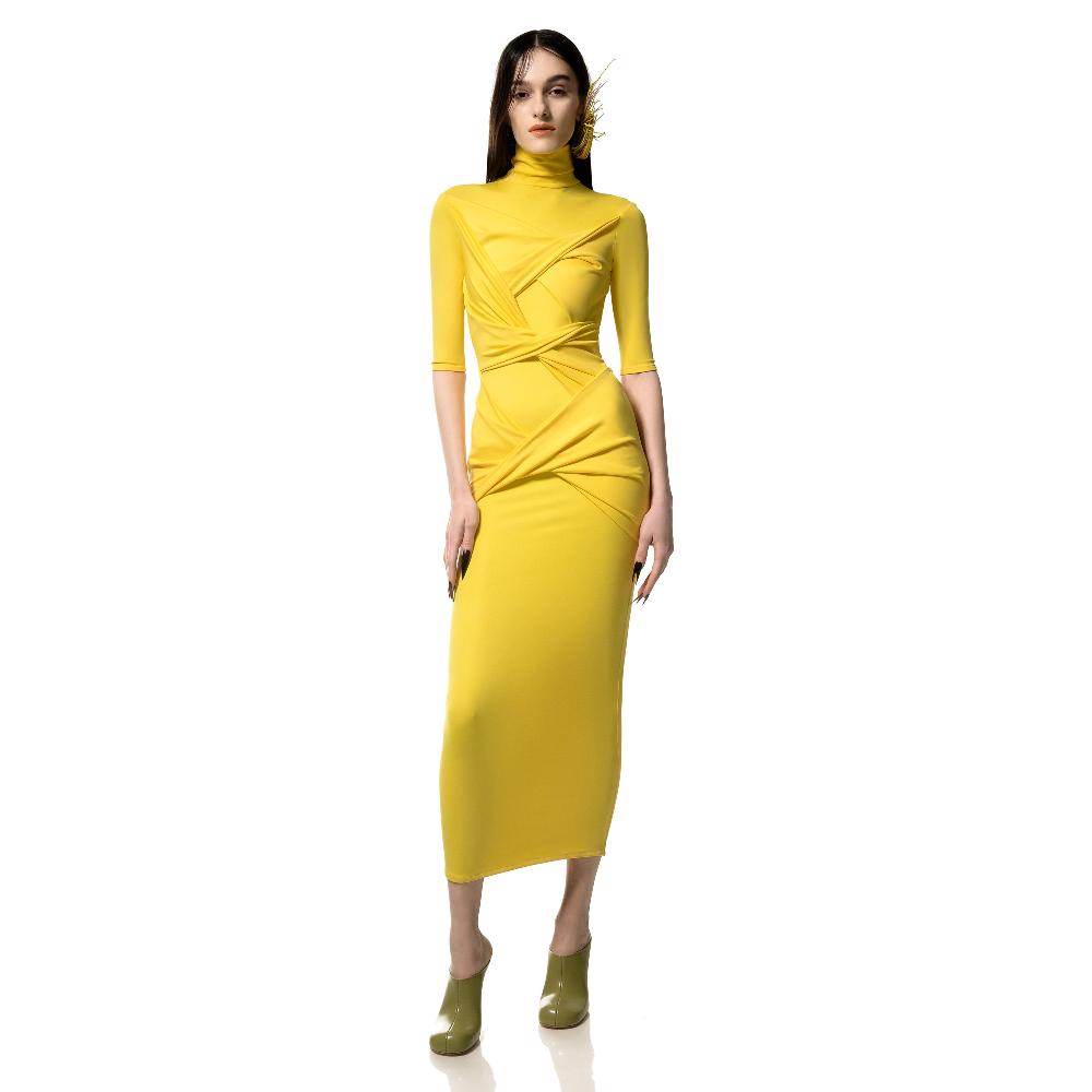 Lado Bokuchava BANDAGE DRESS Dresses Yellow