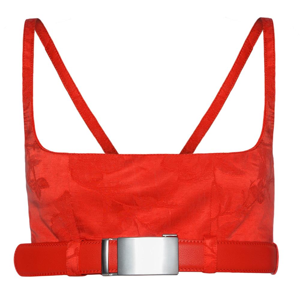 lado bokuchava BELTED BRA Top Red