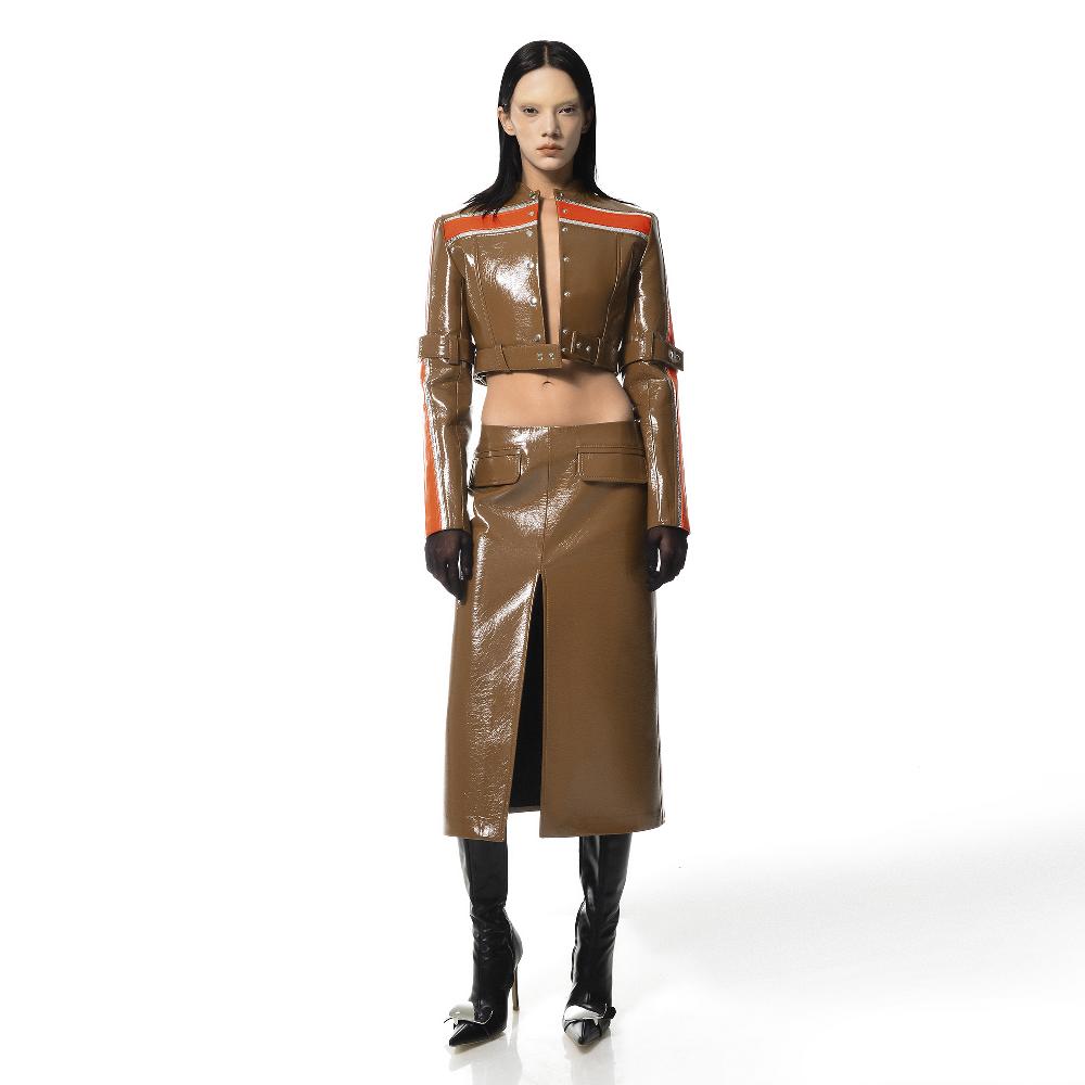 Lado Bokuchava BIKER JACKET SAMPLE SALE Brown