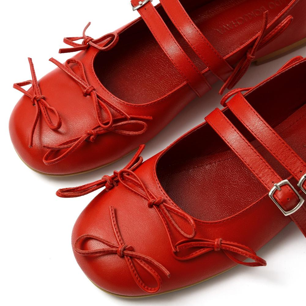 Lado Bokuchava BOW BALLERINA Shoes Red