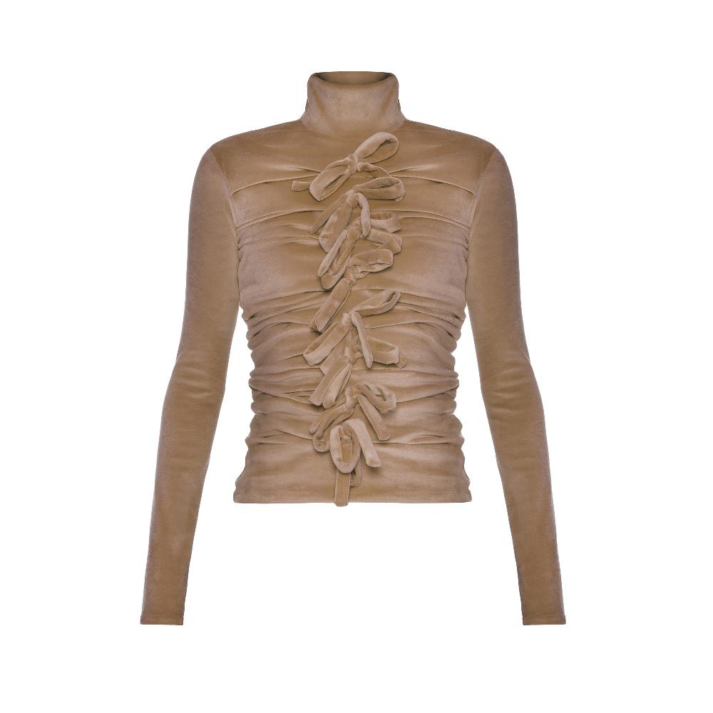 lado bokuchava BOW CORE TURTLENECK Top Caramel