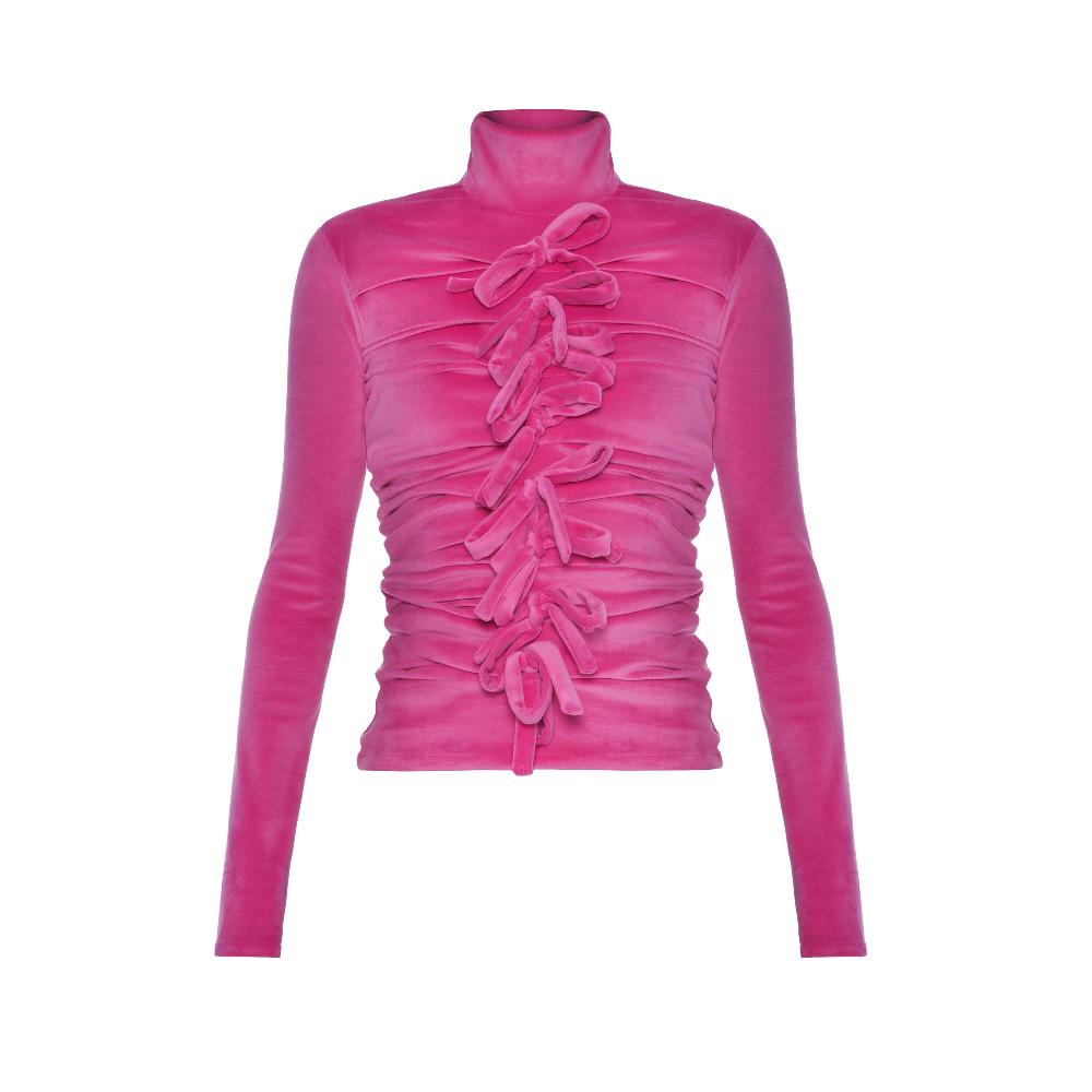 lado bokuchava BOW CORE TURTLENECK Top Hot Pink