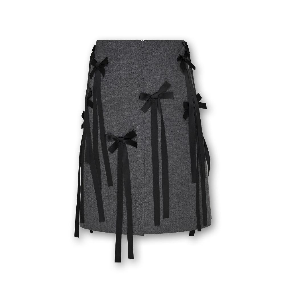Lado Bokuchava BOW MIDI SKIRT Skirt Gray