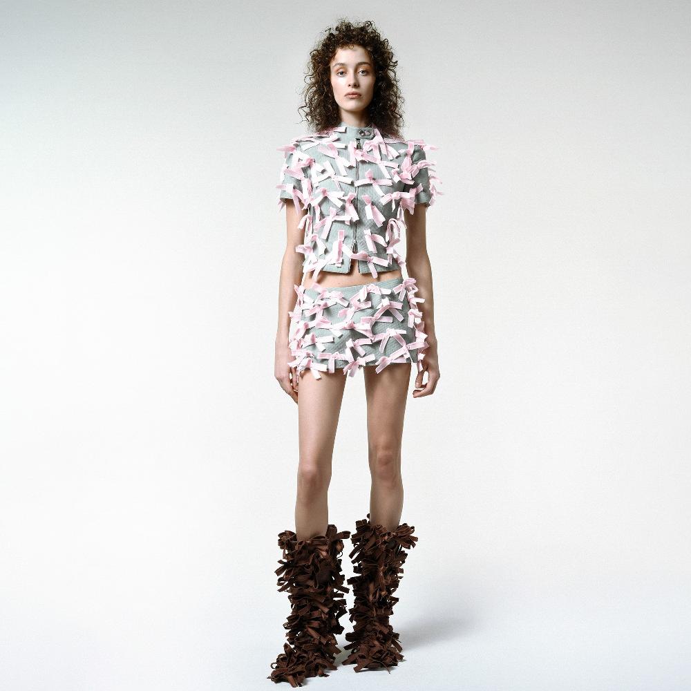 Lado Bokuchava BOW RACE TOP Top Grey/Pink