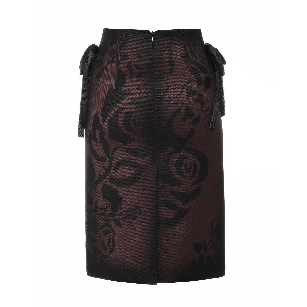 Lado Bokuchava BOW ROSE SKIRT SAMPLE SALE Brown