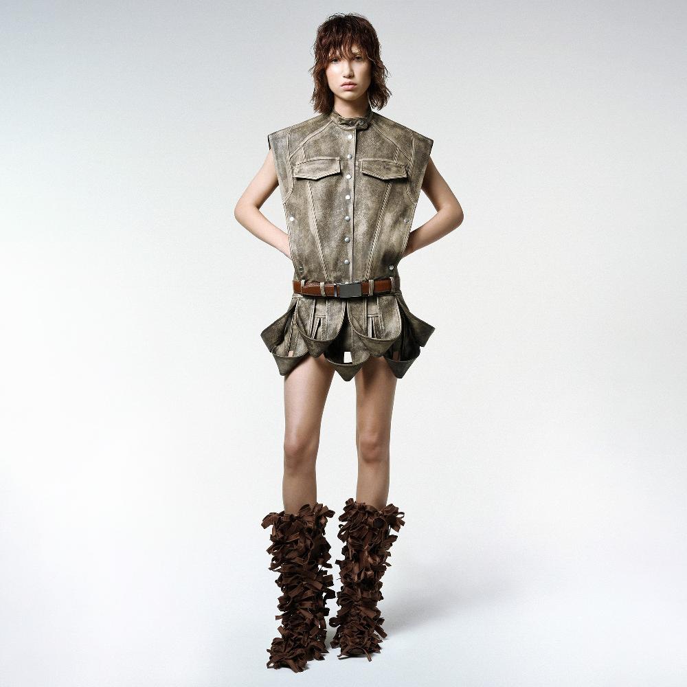 Lado Bokuchava BOX VEST Jacket Washed Brown