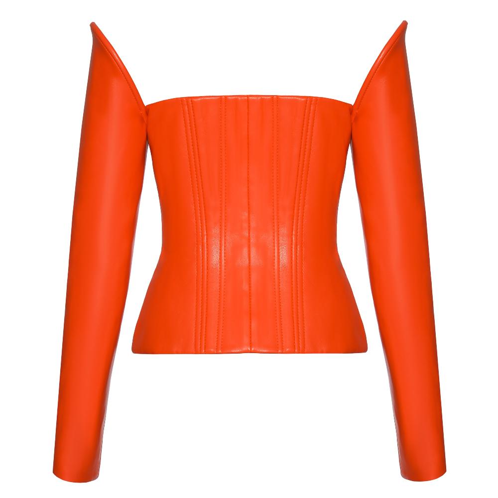 Lado Bokuchava CASTLE CORSET Top Blood Orange