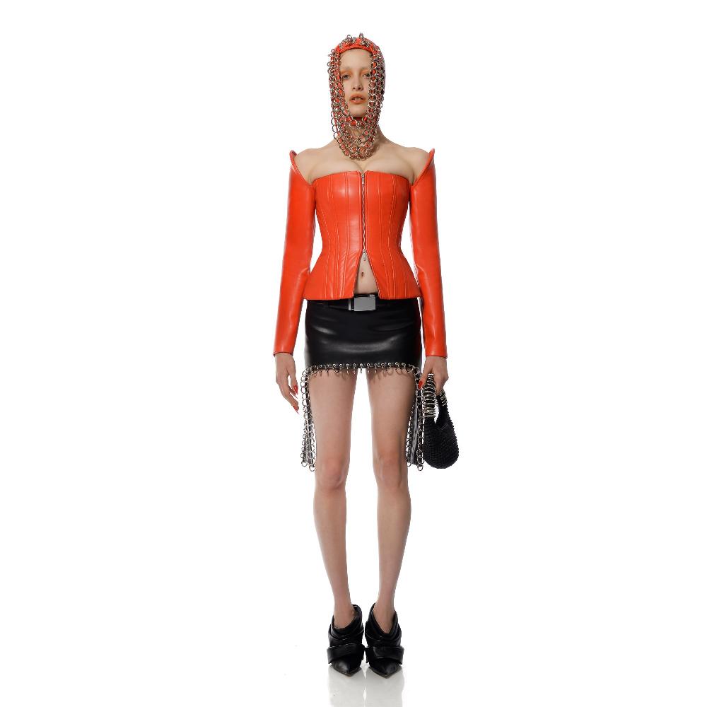 Lado Bokuchava CASTLE CORSET Top Blood Orange