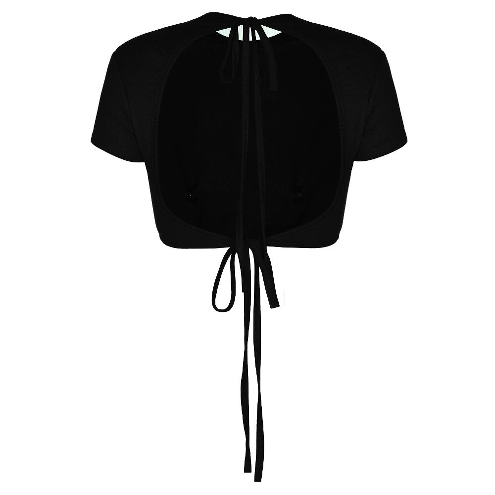 Lado Bokuchava CROP PIERCED TOP Top Black