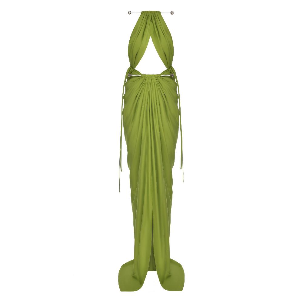 lado bokuchava CURTAIN DRESS Dresses Lime Green