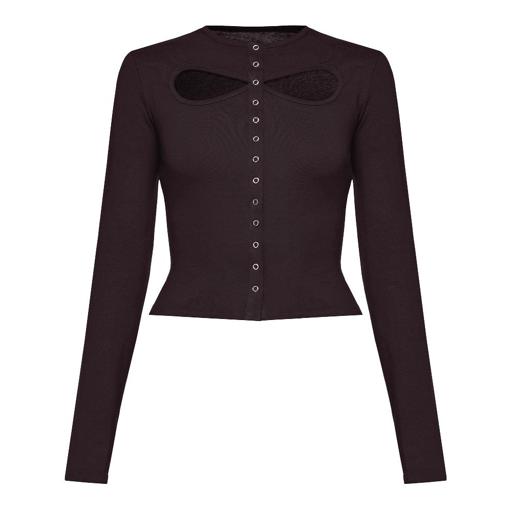 lado bokuchava EIGHT CARDIGAN Top Chocolate Brown