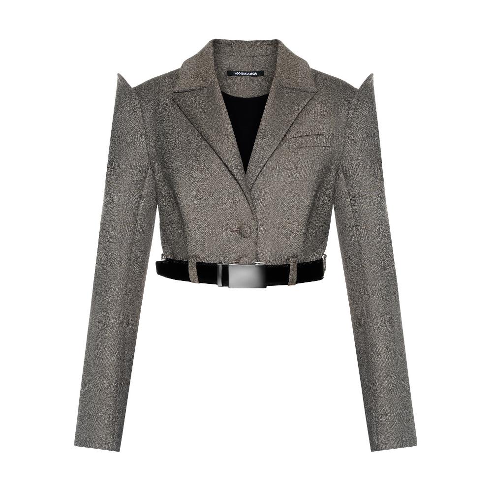 lado bokuchava ELF CROP BLAZER SAMPLE SALE Gray