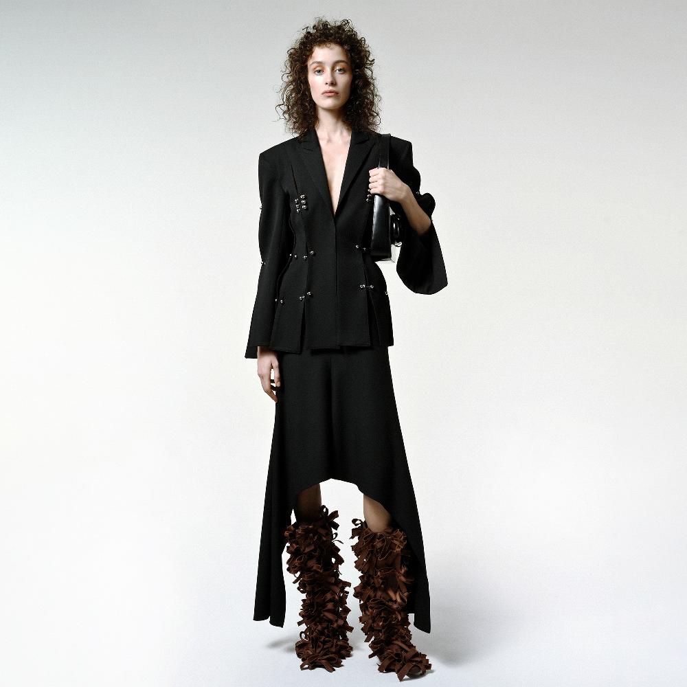 Lado Bokuchava FLAG MAXI SKIRT SAMPLE SALE Black