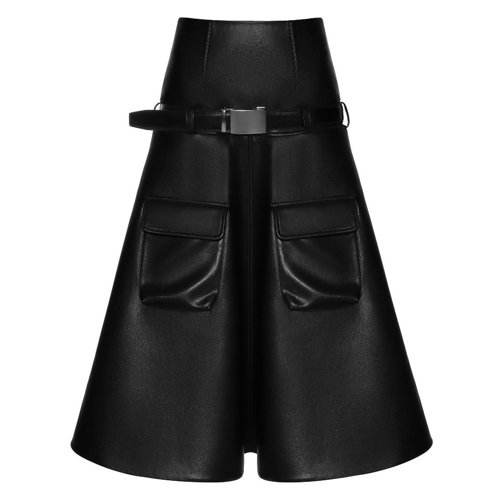 lado bokuchava FLARED CARGO SKIRT Skirt Black