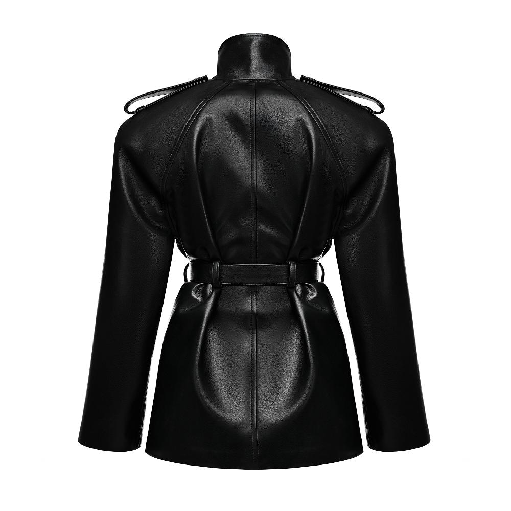 Lado Bokuchava LA NUIT CROP TRENCH Jacket Black