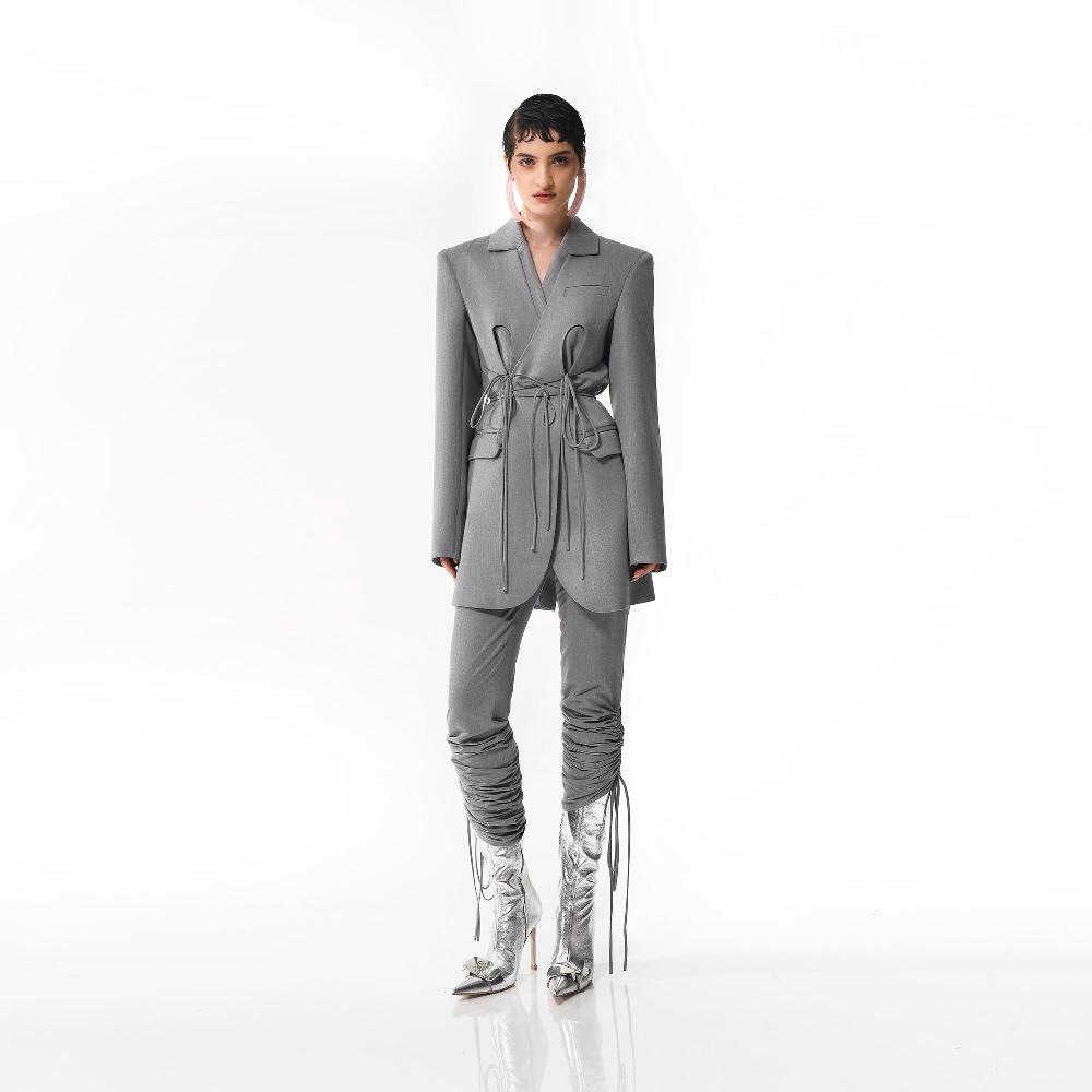 Lado Bokuchava LACE UP PANTS SAMPLE SALE Gray