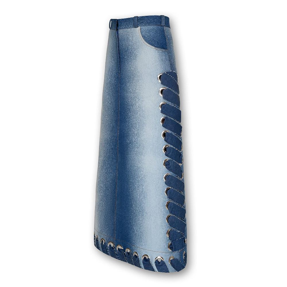 Lado Bokuchava LINEAR SKIRT Skirt Washed Blue
