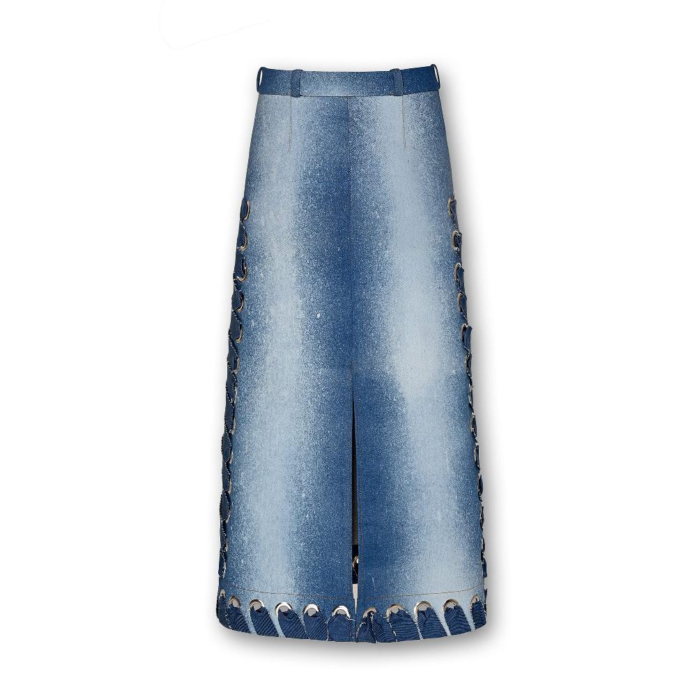 Lado Bokuchava LINEAR SKIRT Skirt Washed Blue