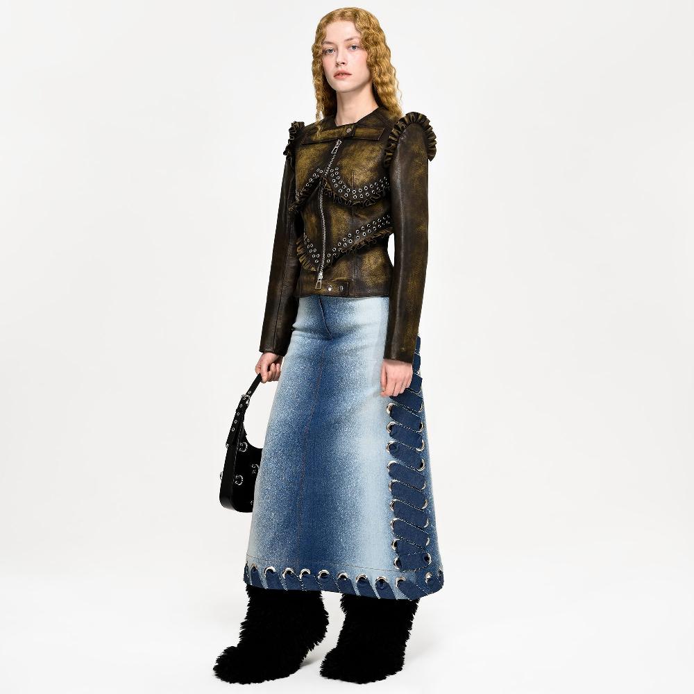 Lado Bokuchava LINEAR SKIRT Skirt Washed Blue