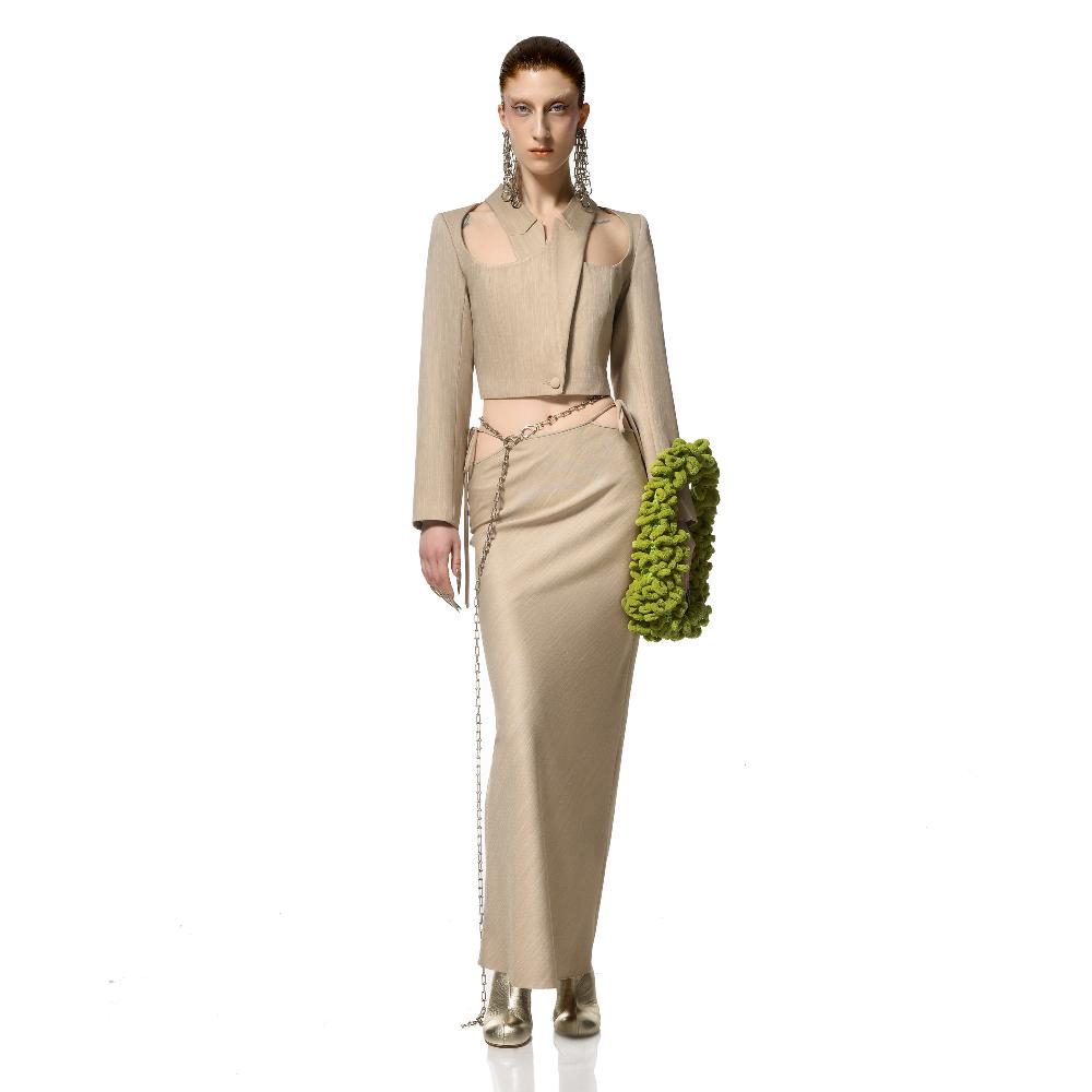 Lado Bokuchava LOTUS SKIRT SAMPLE SALE Beige