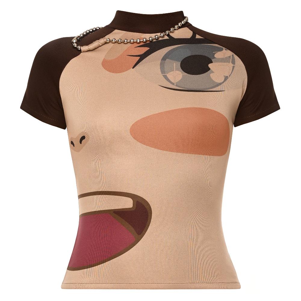 lado bokuchava MANGA T-SHIRT Top Brown