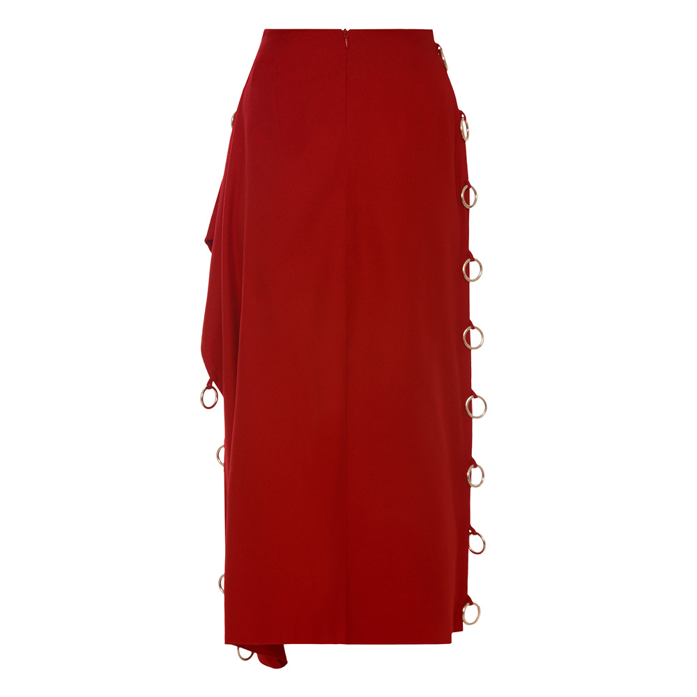Lado Bokuchava METAL RING SKIRT SAMPLE SALE Red