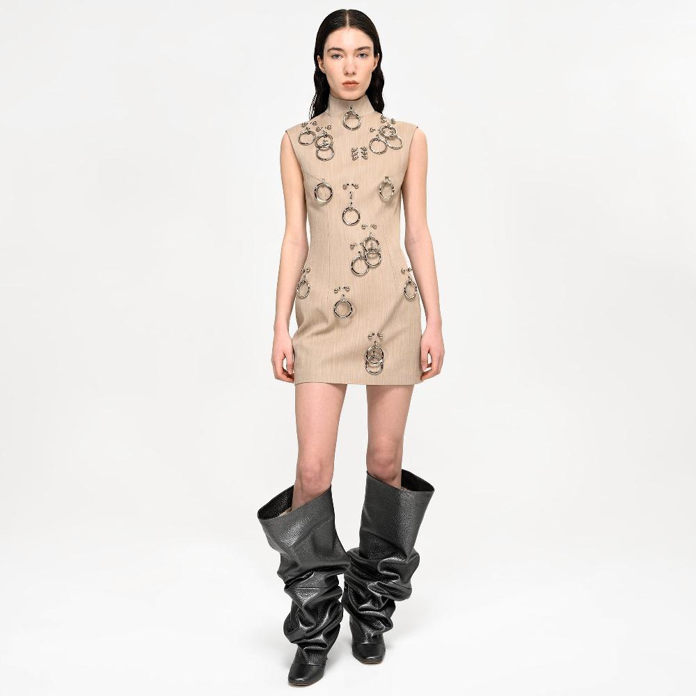 Lado Bokuchava MINI ORBIT DRESS Dresses Beige